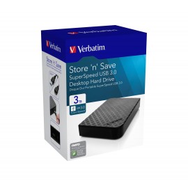 Disque Dur Externe Verbatim Store 'n' Save 3.5" USB 3.0 / 3 To Disque Dur Externe Verbatim Store 'n' Save 3.5" USB 3.0 / 3 To