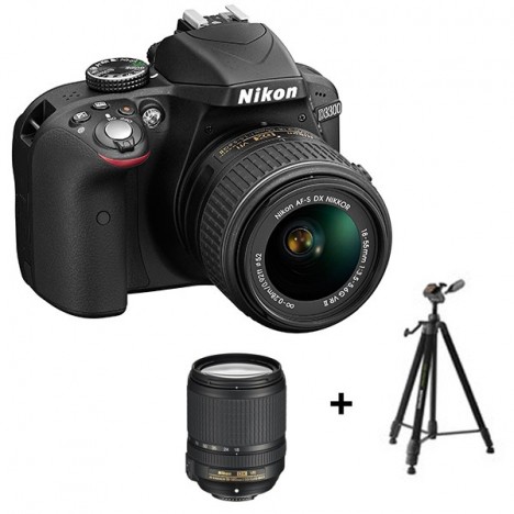 Appareil Photo Réflex Numérique Nikon D3300 + Objectif Nikkor 18-55mm + Trépied