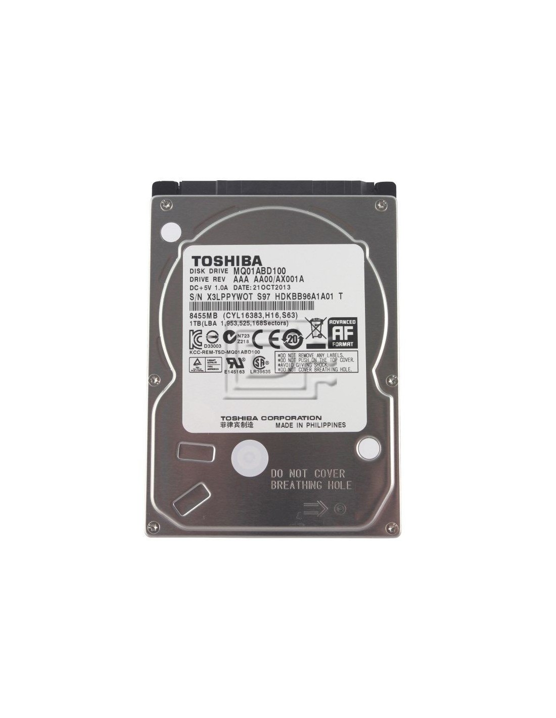 Toshiba MQ01ABD100 Disque Dur Interne 1 TB (SATA II, 2.5