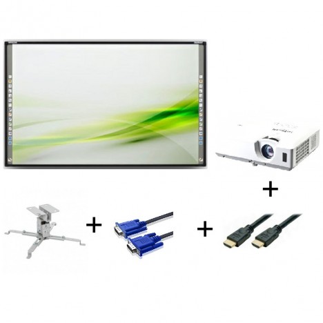 Pack Tableau Interactif Hitachi FX-79E2 + Vidéo CP‐EX302N + Cable VGA 10m + Cble HDMI 10m + Support plafond (PACK-FX-79E2)