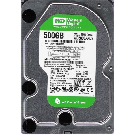 Disque Dur Interne 3.5" Western Digital Caviar Green 500 Go
