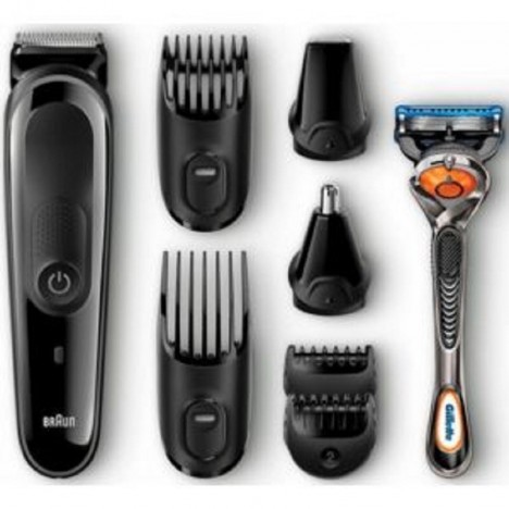 Kit tondeuse visage et cheveux 8-en-1 Braun Noir MGK3060 image 0
