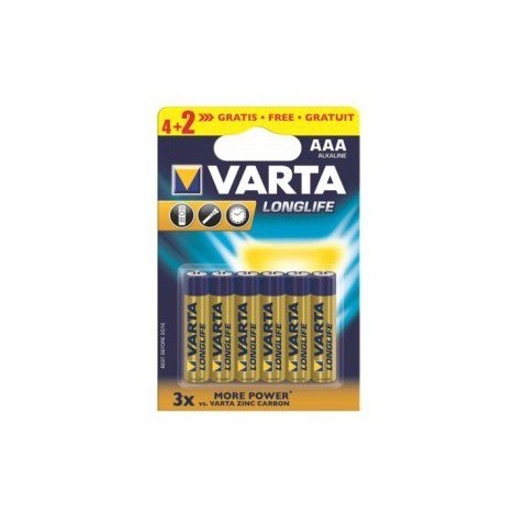 4X PILES AAA VARTA LONGLIFE LR03 BP4 + 2 PILES OFFERTES