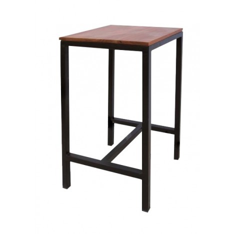 Table haute acier/bois 100x60 LUX-0708