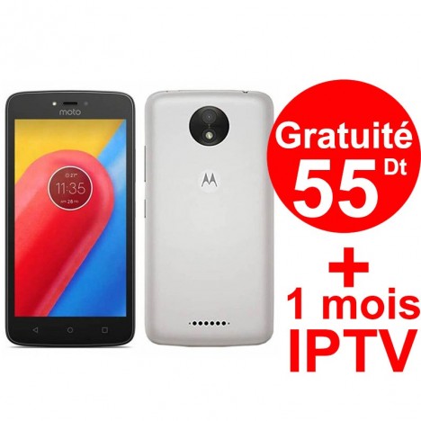 Smartphone Motorola Moto C / 4G / Blanc + 1 Mois IPTV Smartphone Motorola Moto C / 4G / Blanc + 1 Mois IPTV