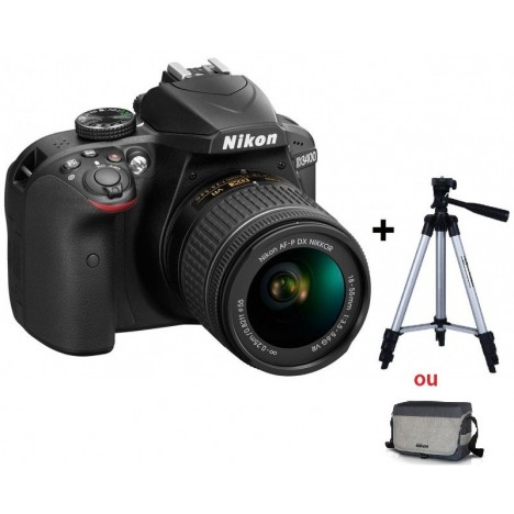 Appareil Photo Réflex Numérique Nikon D3400 + Obj Nikkor 18-55mm + Trépied ou Sacoche
