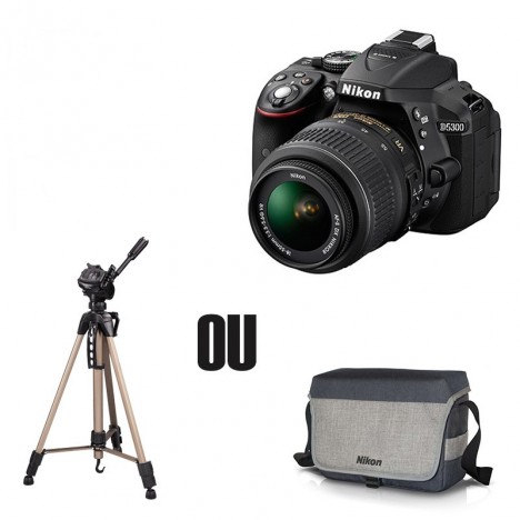 Appareil Photo Réflex Numérique Nikon D5300 + Obj Nikkor 18-55mm + Obj Nikkor 55-200mm + Trépied ou Sacoche