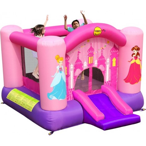 Château HAPPY HOP -Aire de jeux gonflable Princesses Rose Fille