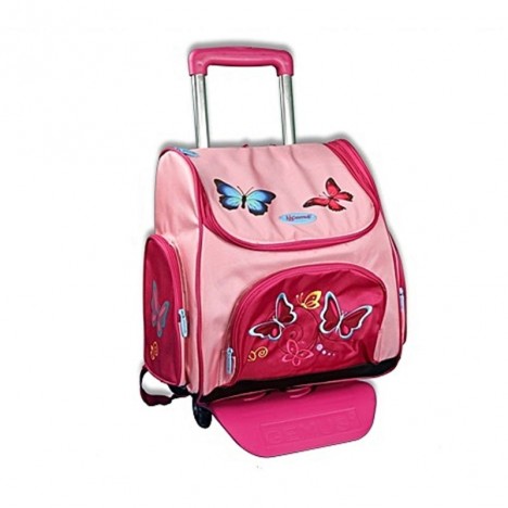 Sac à dos scolaire trapèze GEMUS Avec Chariot Rose