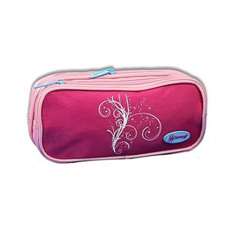 Trousse GEMUS Double Fermeture Motif Fleurs Rose