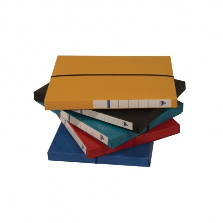 CHEMISE À RABATS EN CARTE LUSTRÉE D25 / 24×32 CM Bleu Foncé