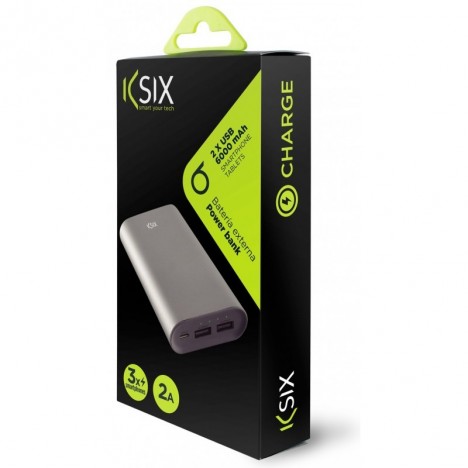 POWER BANK KSIX METAL 6000 MAH SILVER BXBA6000M02