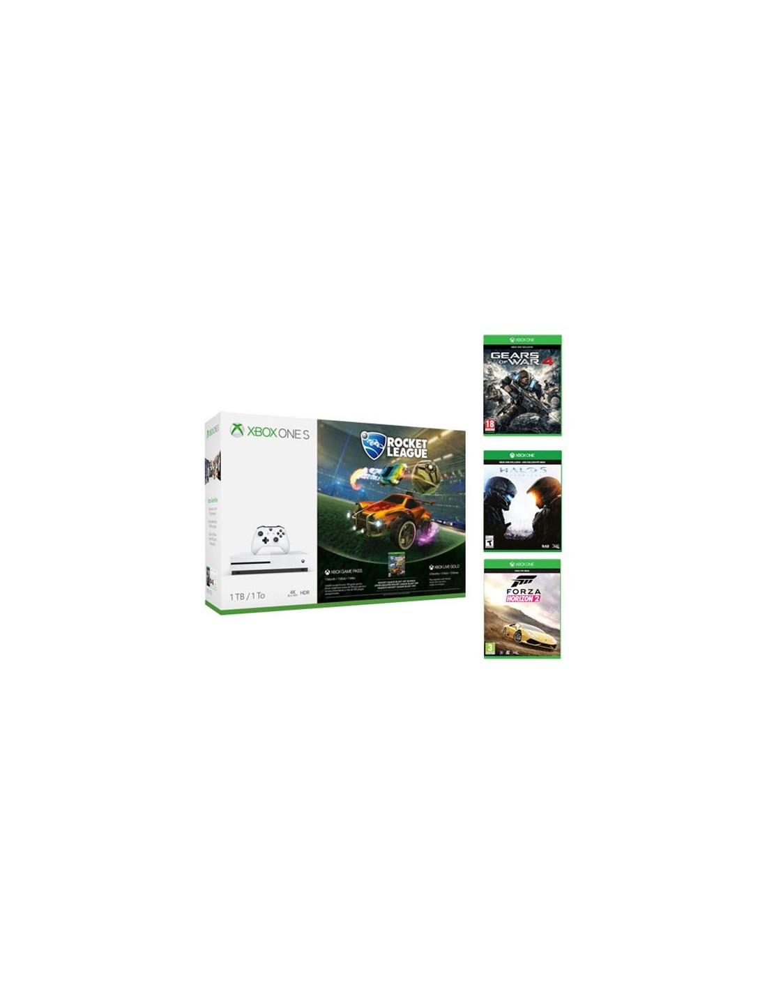 CONSOLE XBOX ONE S 1TO + 3 jeux image 0