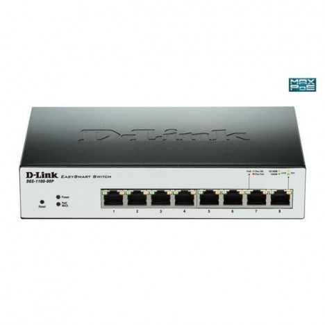 Switch D-Link 8 ports Gigabit 10/100/1000 Mbps PoE Smart green switch