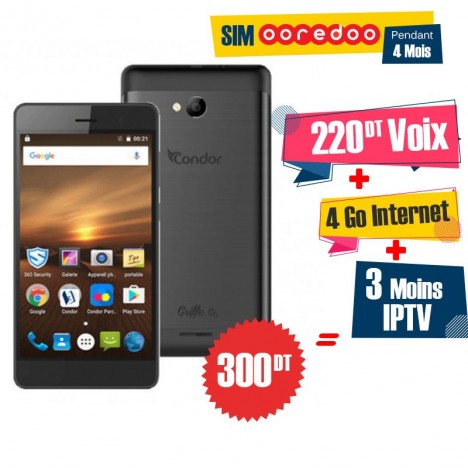 Téléphone Portable Condor Griffe G6 / Double SIM / Noir Téléphone Portable Condor Griffe G6 / Double SIM / Noir
