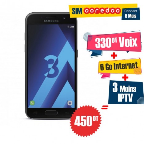 Slide  #5 Téléphone Portable Samsung Galaxy A3 2017 / 4G / Noir + 3 Mois IPTV Offert