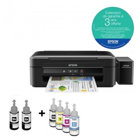 Imprimante Multifonction a réservoir intégré Epson L382 3en1 + 2 Bouteilles Noir Imprimante Multifonction a réservoir intégré Epson L382 3en1 + 2 Bouteilles Noir