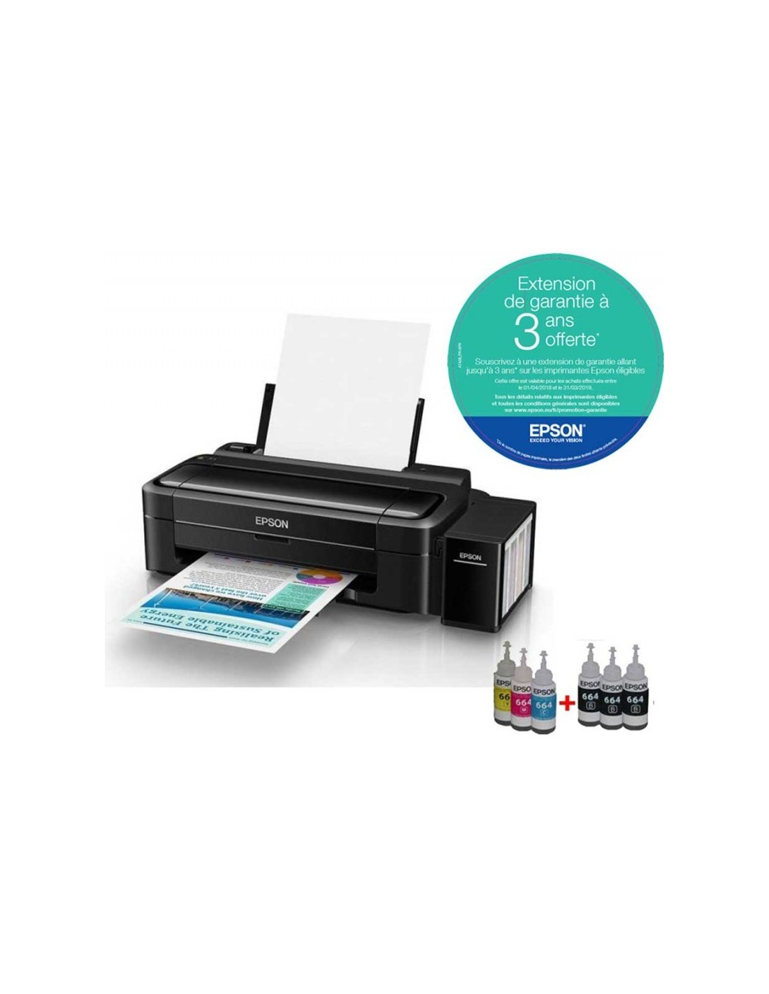 Imprimante Epson L310 à réservoir intégré Couleur + 6 Bouteilles d&#039;encre image 0