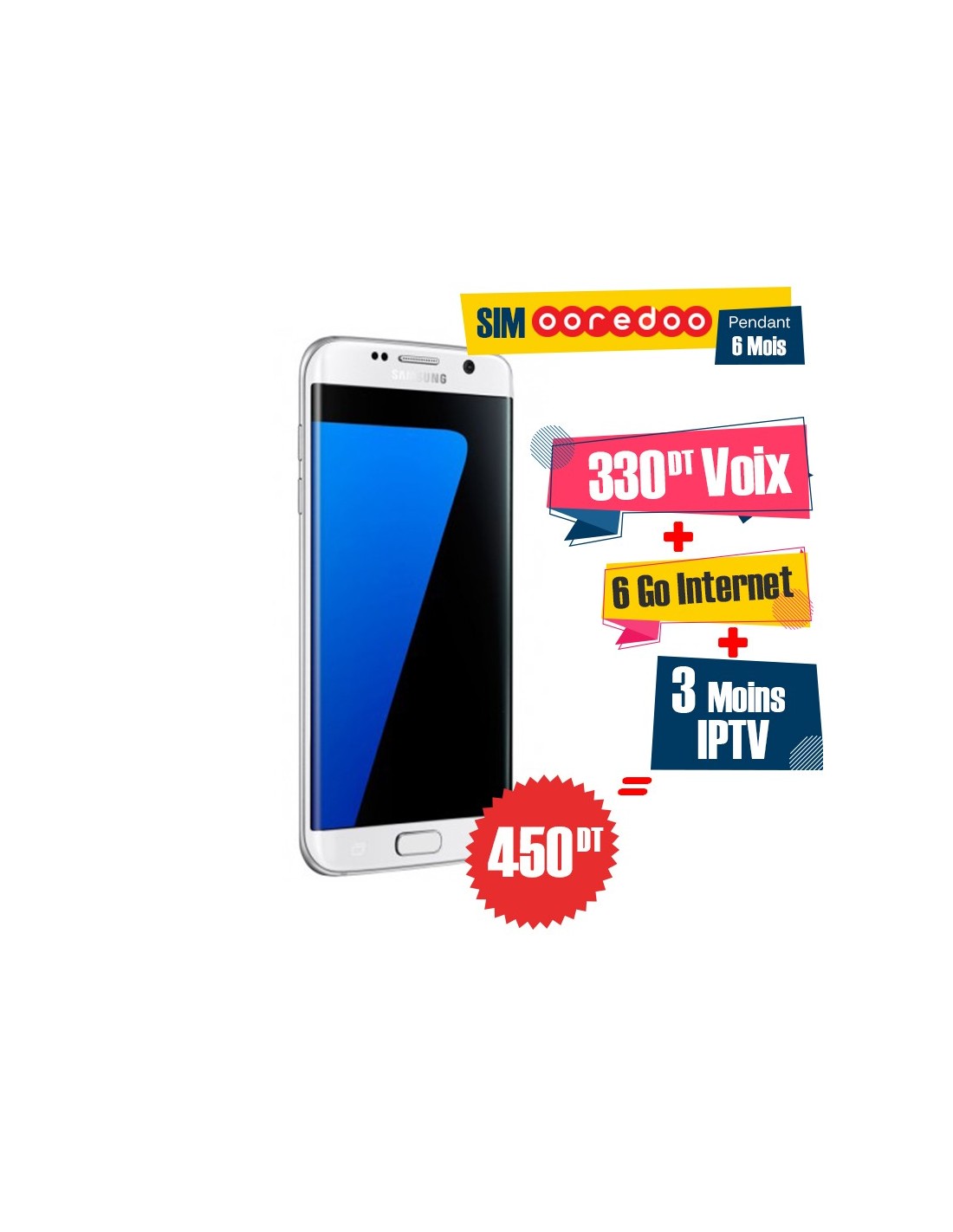 Slide  #5 Smartphone Samsung Galaxy S7 Edge Blanc + gratuité 165Dt