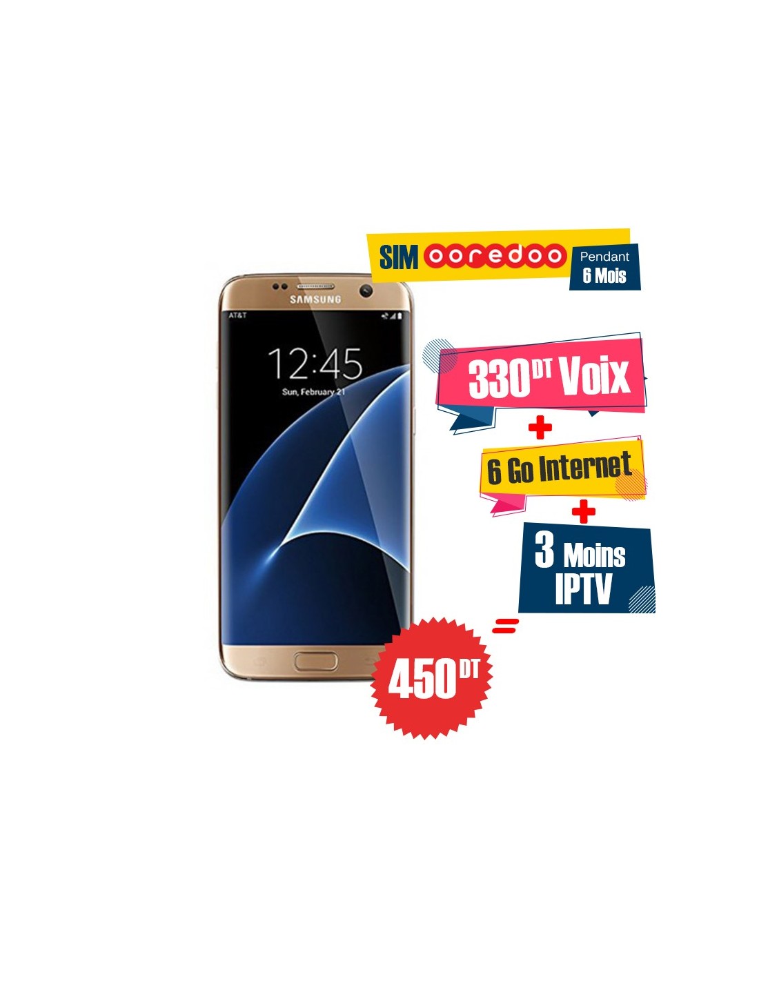 Slide  #1 Smartphone Samsung Galaxy S7 Edge Gold + gratuité 165Dt