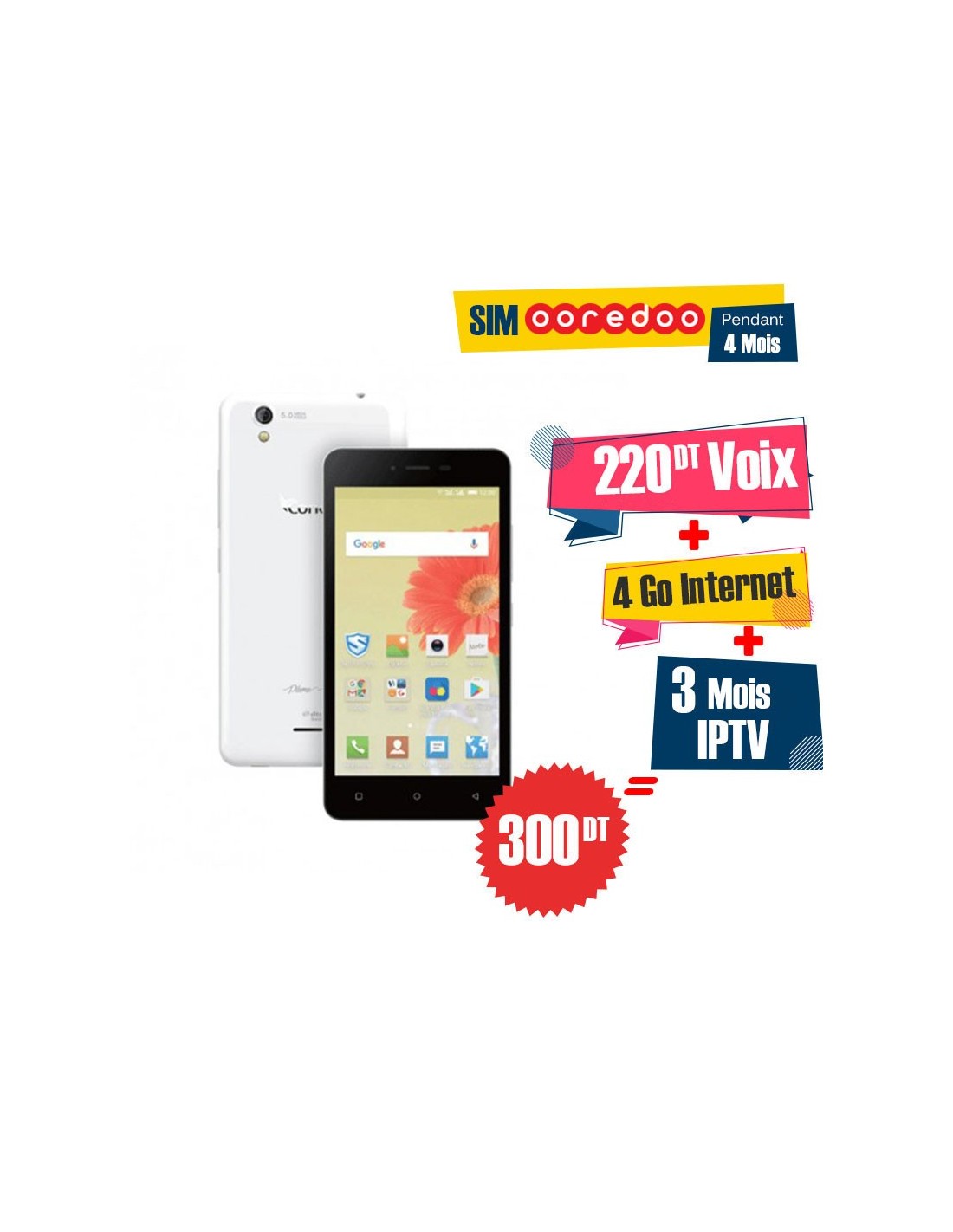 Slide  #1 Smartphone CONDOR Plume P6 Plus 4G - Blanc