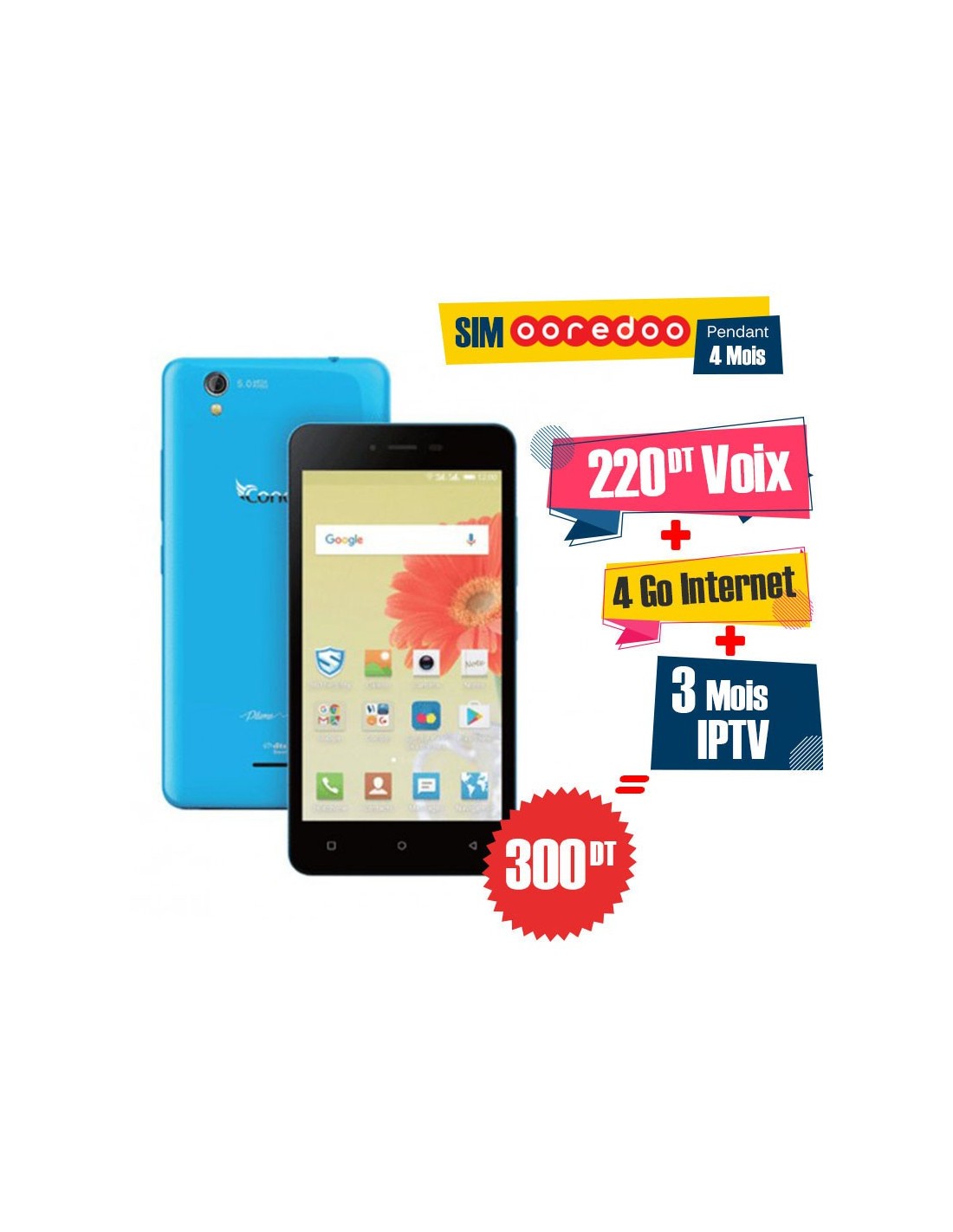 Slide  #1 Smartphone CONDOR Plume P6 Plus 4G Bleu