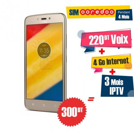 Slide  #3 Smartphone MOTOROLA MOTO C PLUS / 4G / GOLD + 3 Mois IPTV
