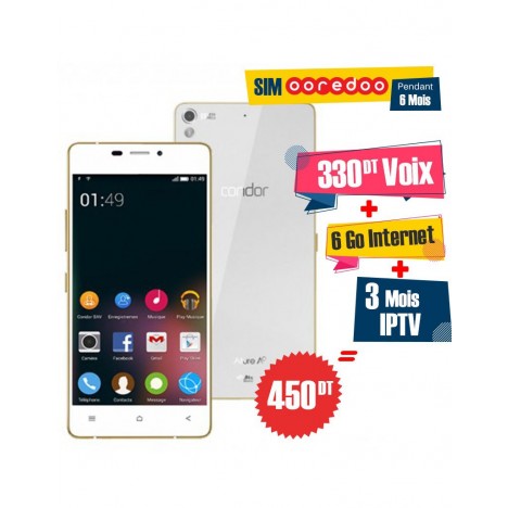 Slide  #3 Téléphone Portable Condor Allure A9 / 3G / Blanc + 1 Mois IPTV