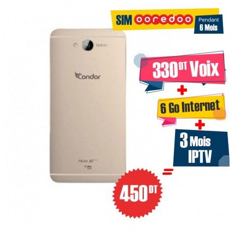 Slide  #3 Téléphone portable Condor Allure A8 PLUS / 4G / double sim / GOLD + 3 Mois IPTV