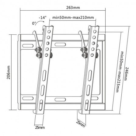 Support Mural SBOX Avec Inclinaison Pour TV 23"- 43" 2
