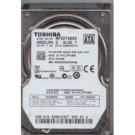 Disque dur interne 320 GO 2.5 MK3276GSX