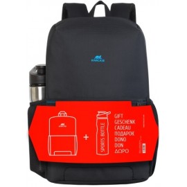 Pack Sac À Dos 15.6" Rivacase 8068 + Bouteille De Sport / Noir