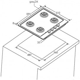 PLAQUE DE CUISSON CANDY 4 FEUX CHW6BRX INOX