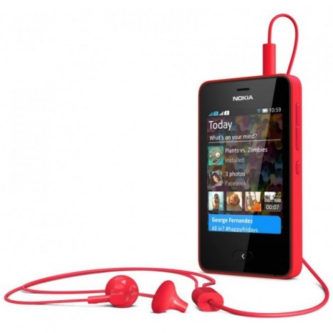 Téléphone Portable Nokia Asha 501 / Double SIM / Rouge Brillant