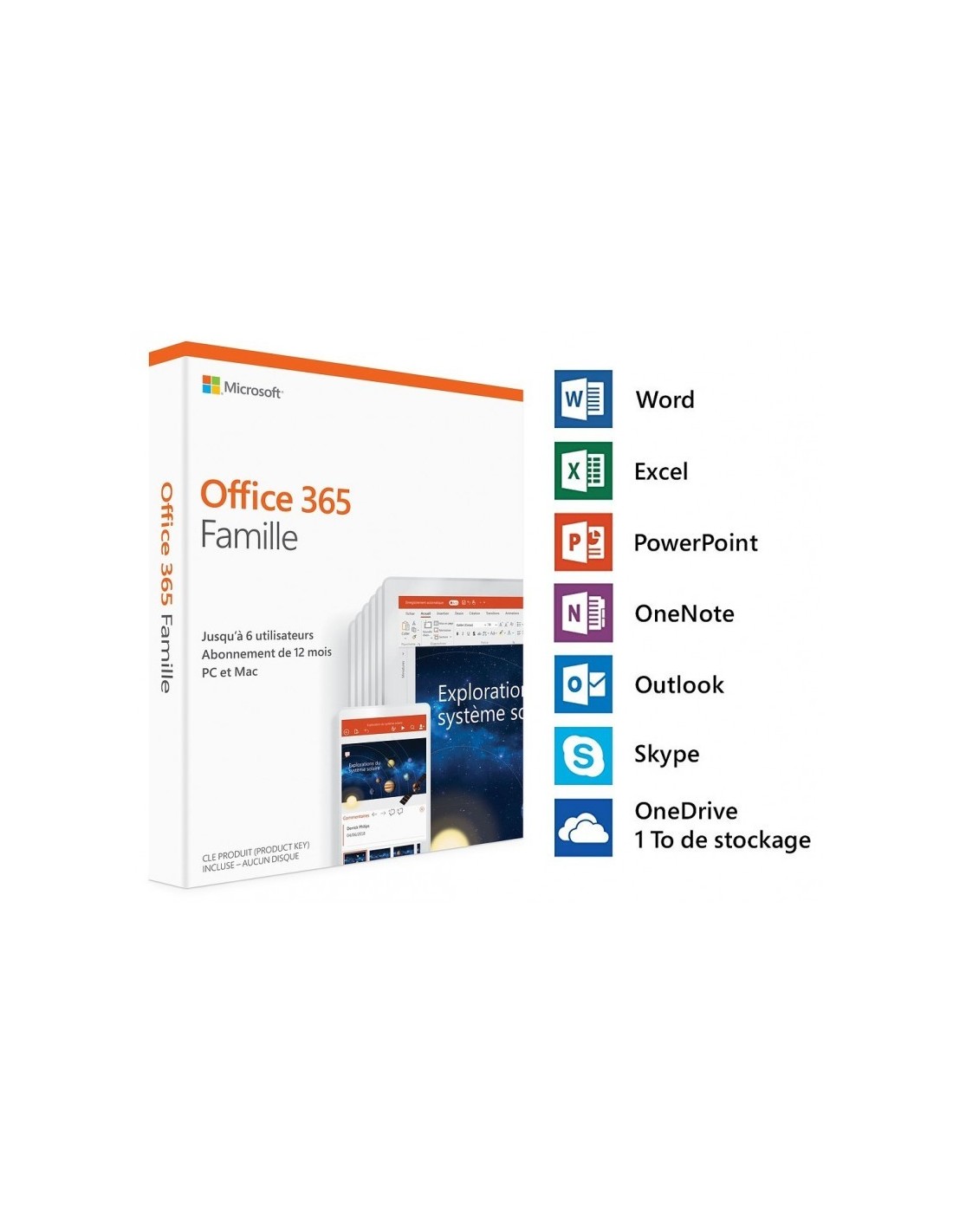 Office 365 Famille 6 utilisateurs PC / MAC - 1 an