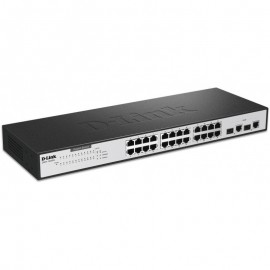 Switch Rackable D-Link 24 Ports 10/100 Mbps Avec 2 Ports Gigabit Cuivre (DES-1026G/E)