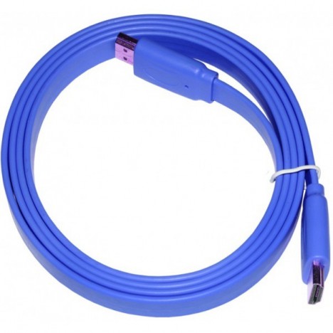 Câble HDMI Plat 5M Bleu
