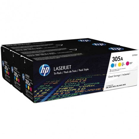 Pack de 3 Toners Original LaserJet HP 305A Couleur