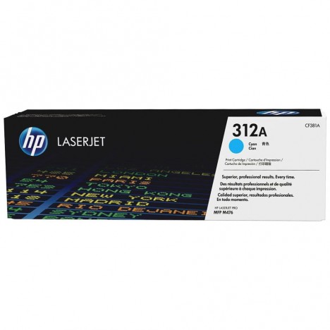Toner Original HP LaserJet CF381A Pour HP 312A - Cyan
