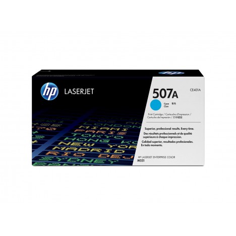 Toner Original HP LaserJet CE401A Pour HP 507A - Cyan