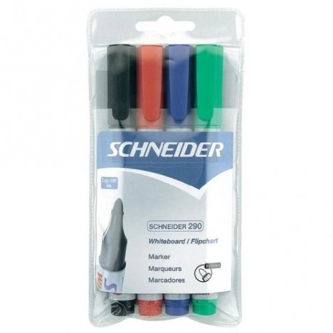 POCH/4 Marqueurs Tableau Schneider Maxx 290 Couleur Basic