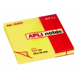 Bloc Repositionnable APLI - Jaune Brillant - 75x75 mm