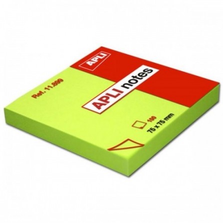 Bloc notes APLI 75x75 vert brillant 100 feuilles 2