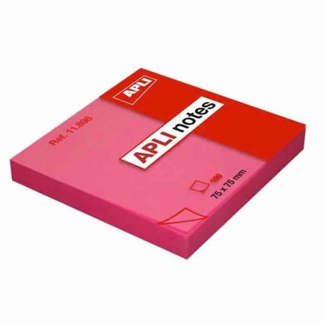 Bloc notes APLI 75x75 rose brillant 100 feuilles Bloc notes APLI 75x75 rose brillant 100 feuilles