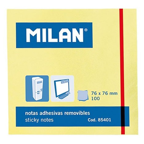 Notes Autocollantes MILAN 76x76 jaune 100 SHEETS