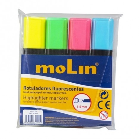 Marqueur Fluorescent MOLIN Pochette de 4