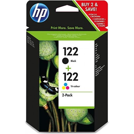 Pack de 2 cartouche jet d'encre HP original CR340HE pour HP 122 - Noir / 3 couleurs