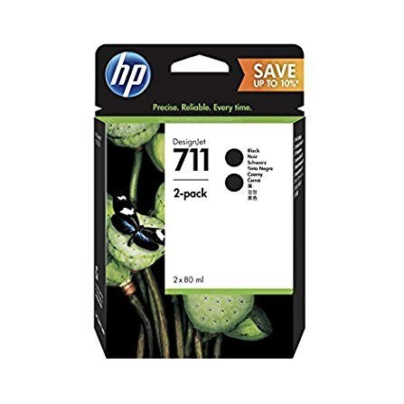 Pack de 2 Cartouches jet d'encre HP original P2V31A pour HP 711 -Noir