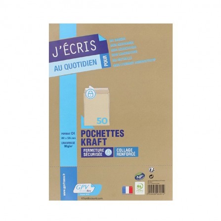 50 Enveloppes 260X324 AA KRAFT 90G (10951957)