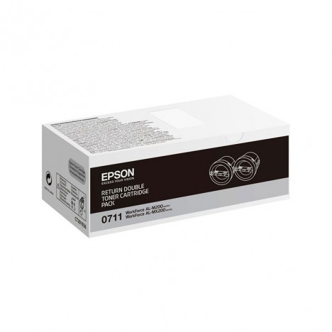 Pack de 2 Toners Original EPSON C13S050711 pour AL-M200/MX200- Noir
